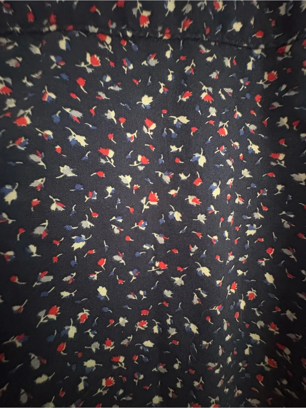 Banana Republic Navy Button-Down Shirt with Small Floral Print